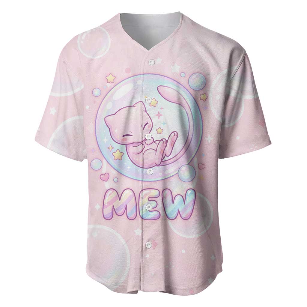 Mew Baseball Jersey Pastel Kawaii Bubble Art