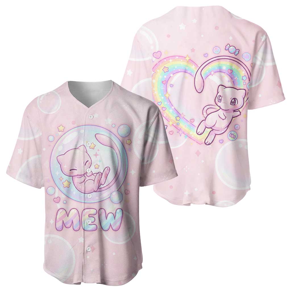 Mew Baseball Jersey Pastel Kawaii Bubble Art