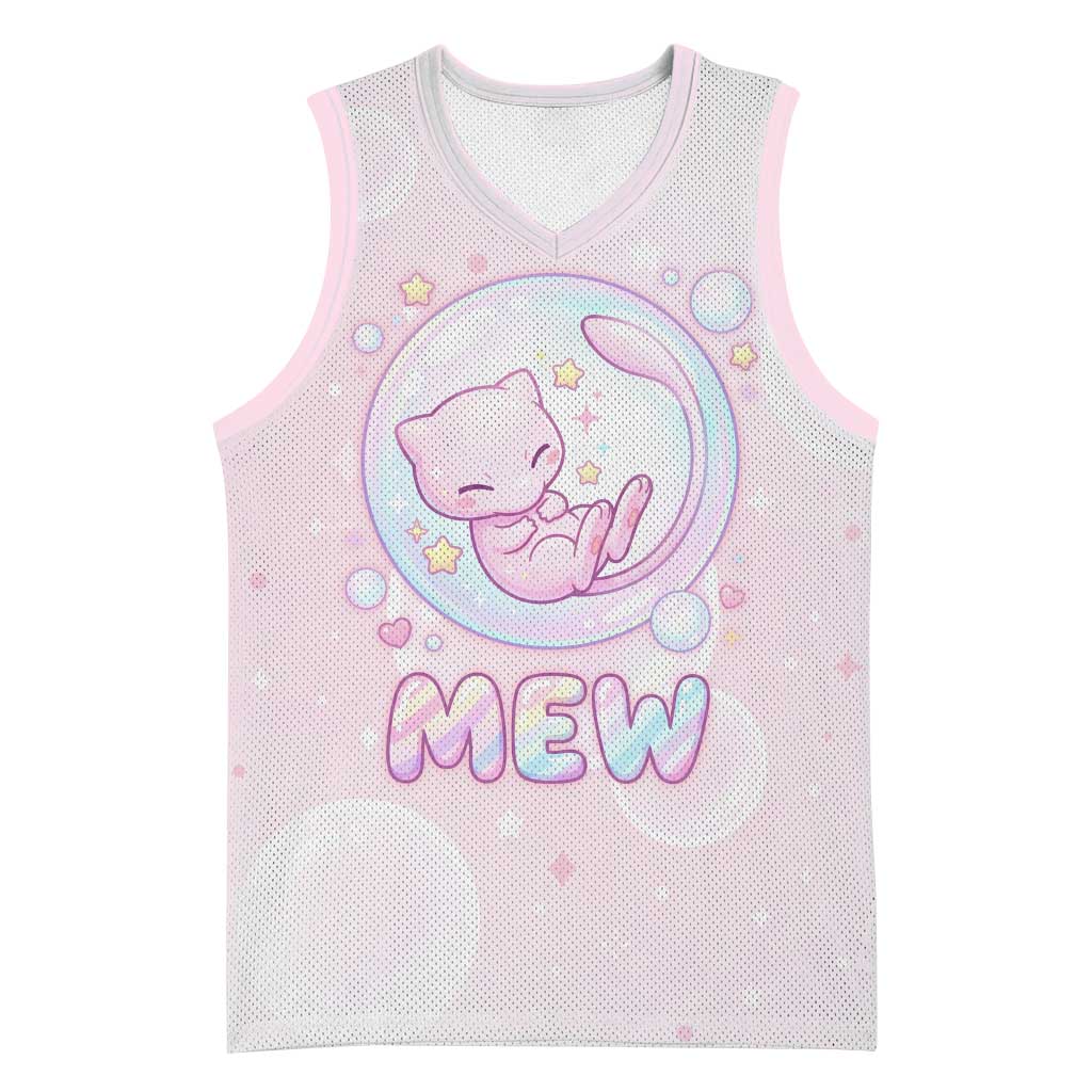 Mew Basketball Jersey Pastel Kawaii Bubble Art