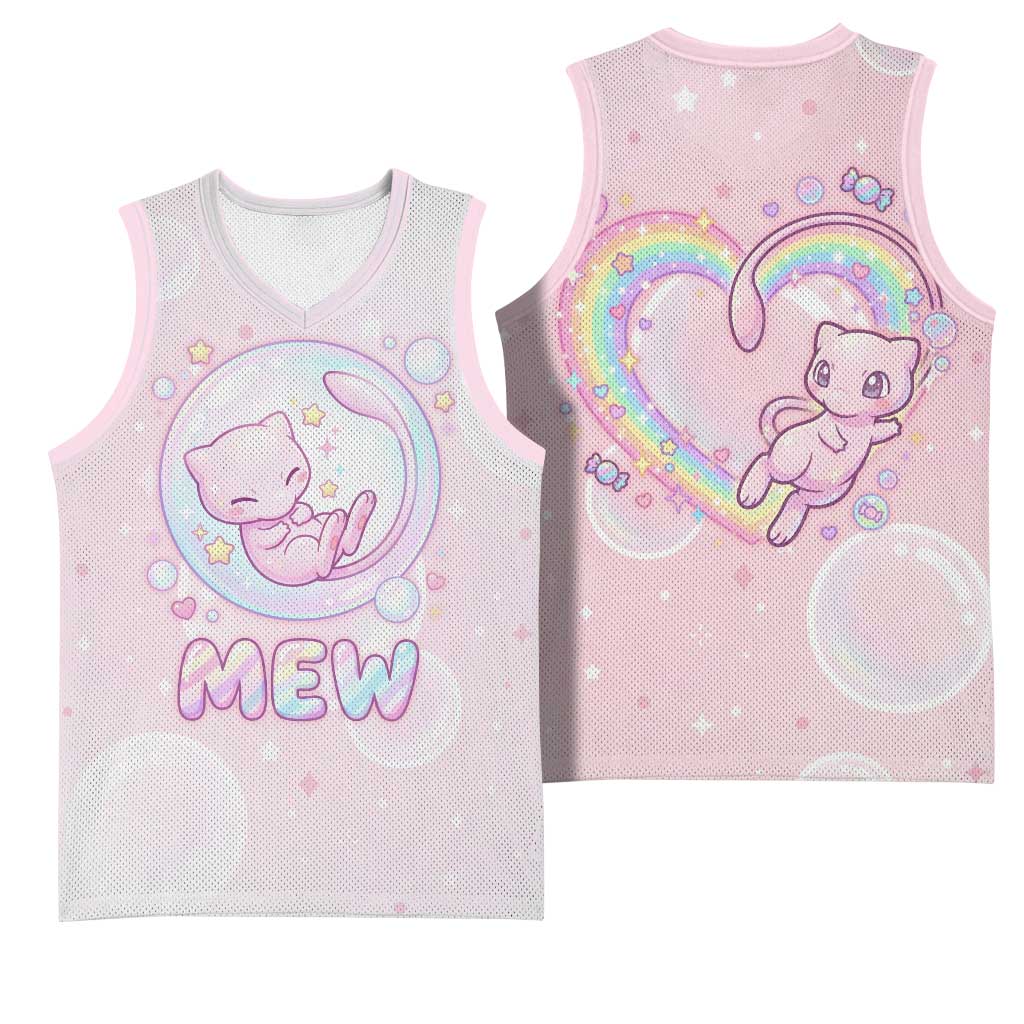 Mew Basketball Jersey Pastel Kawaii Bubble Art