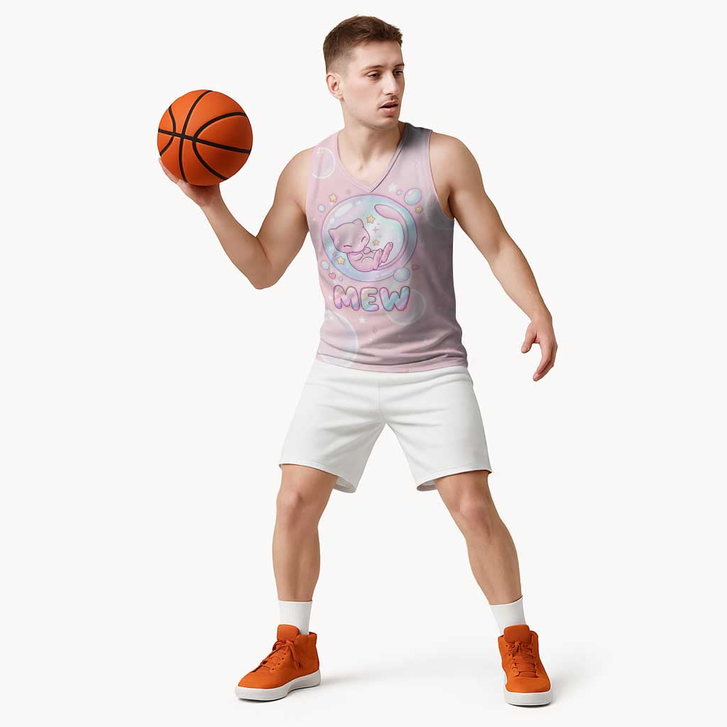 Mew Basketball Jersey Pastel Kawaii Bubble Art