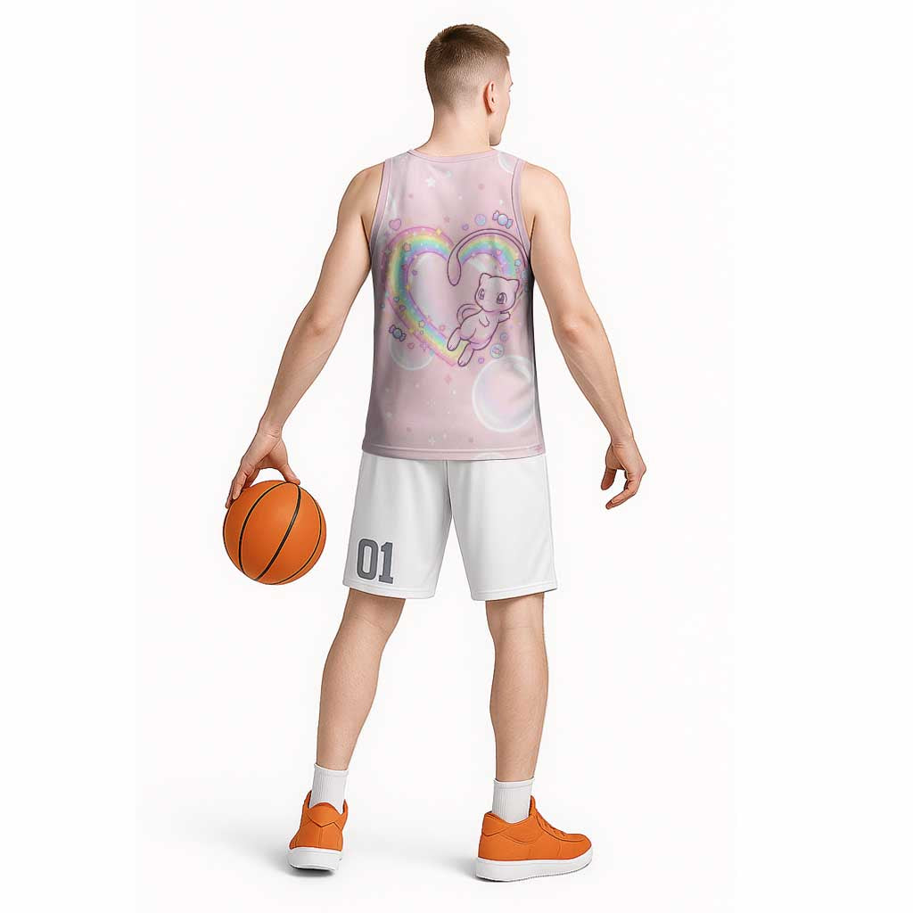 Mew Basketball Jersey Pastel Kawaii Bubble Art