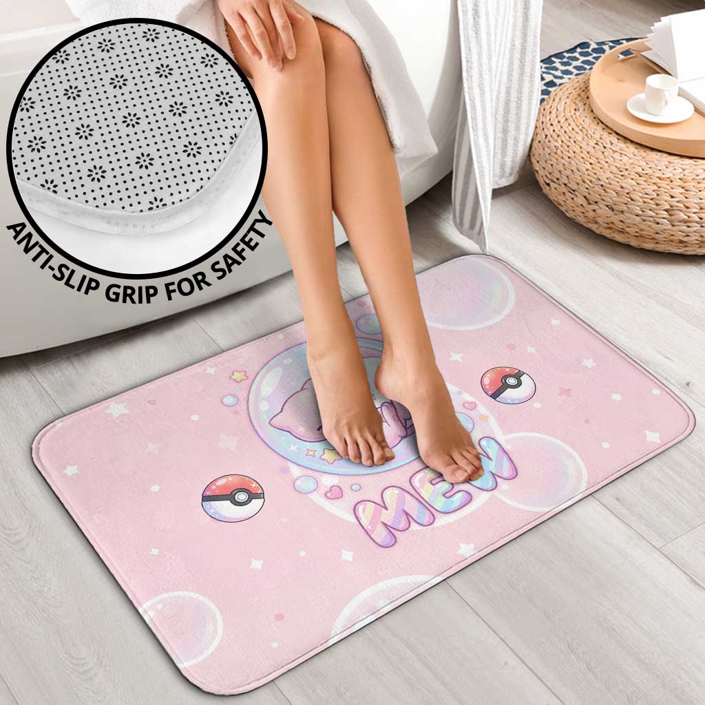 Mew Bathroom Set Pastel Kawaii Bubble Art