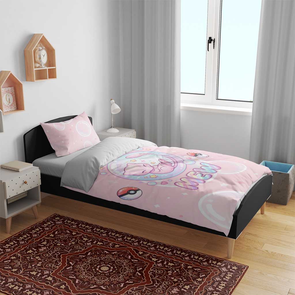 Mew Bedding Set Pastel Kawaii Bubble Art