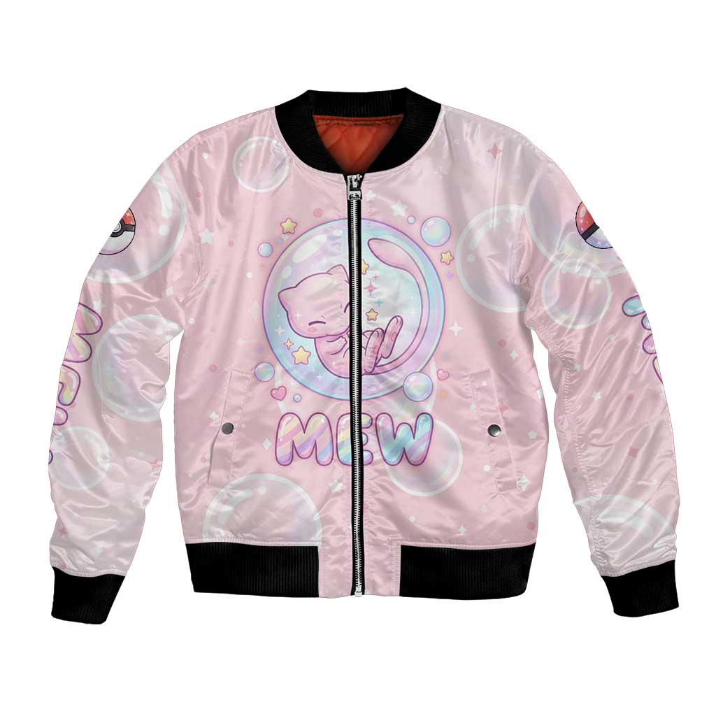 Mew Bomber Jacket Pastel Kawaii Bubble Art