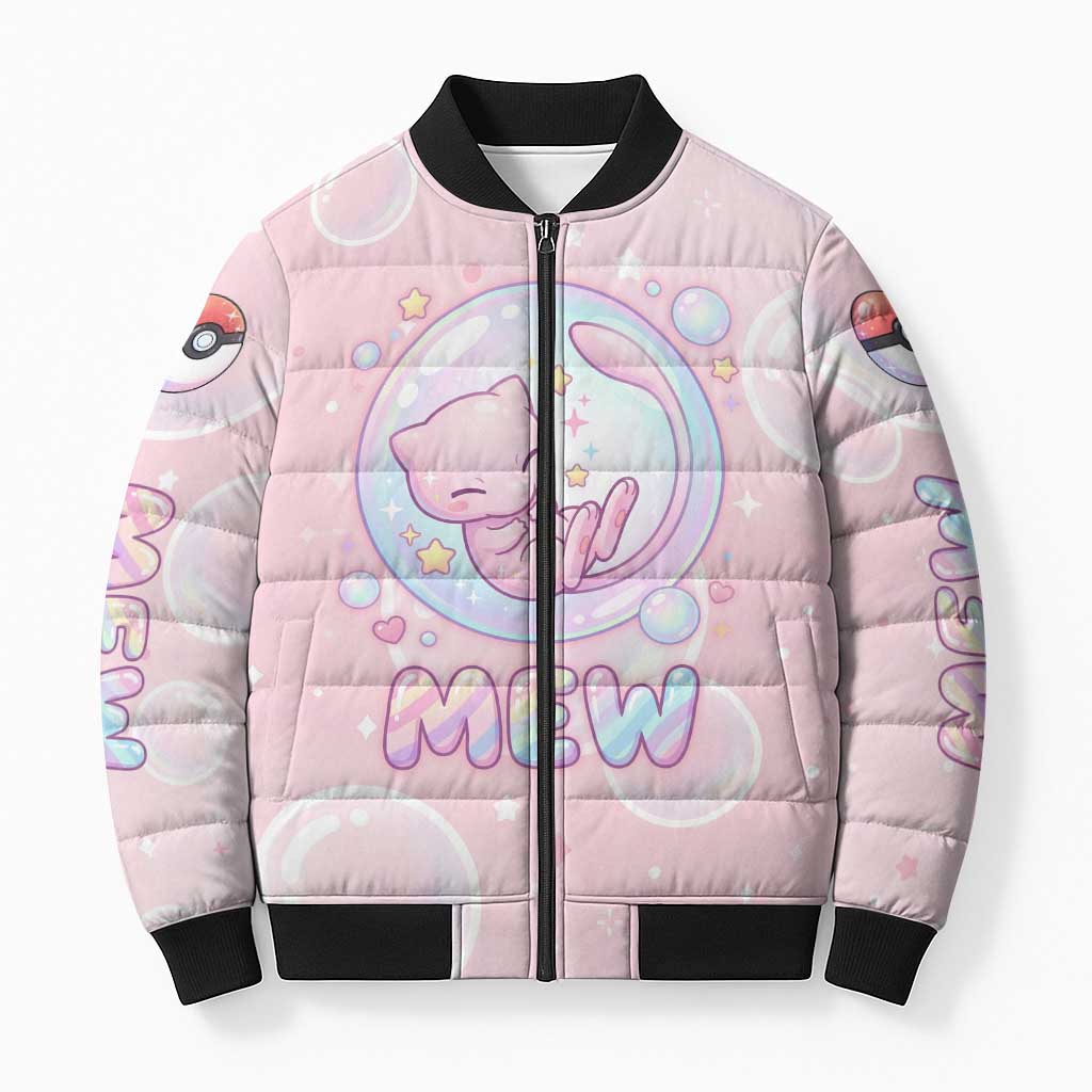 Mew Bomber Puffer Jacket Pastel Kawaii Bubble Art