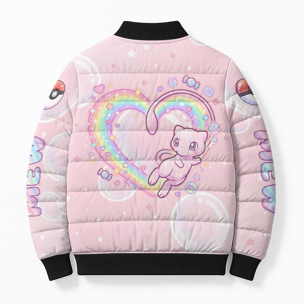 Mew Bomber Puffer Jacket Pastel Kawaii Bubble Art