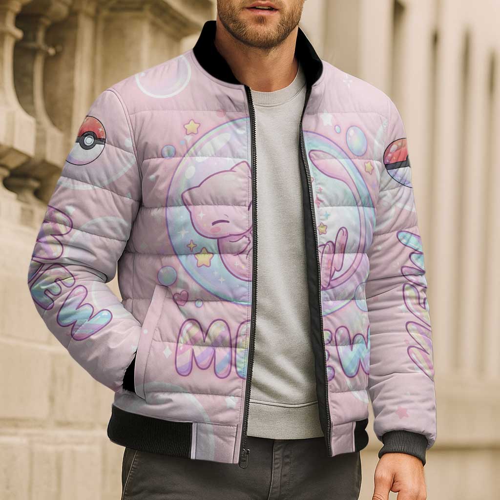 Mew Bomber Puffer Jacket Pastel Kawaii Bubble Art