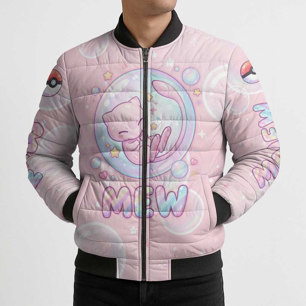 Mew Bomber Puffer Jacket Pastel Kawaii Bubble Art