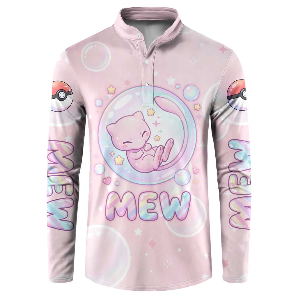 Mew Button Sweatshirt Pastel Kawaii Bubble Art