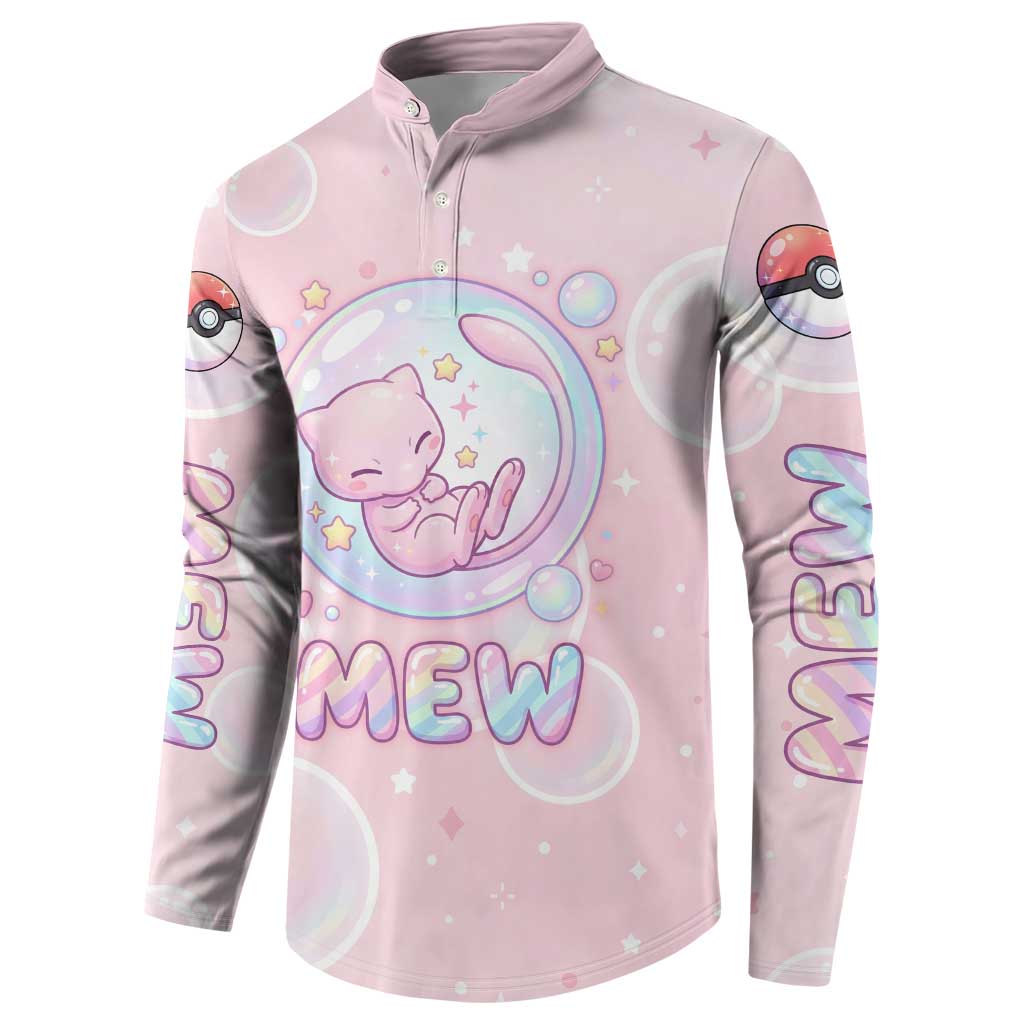 Mew Button Sweatshirt Pastel Kawaii Bubble Art