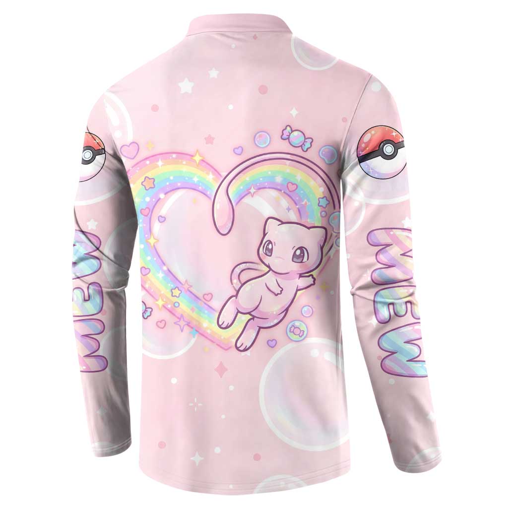 Mew Button Sweatshirt Pastel Kawaii Bubble Art