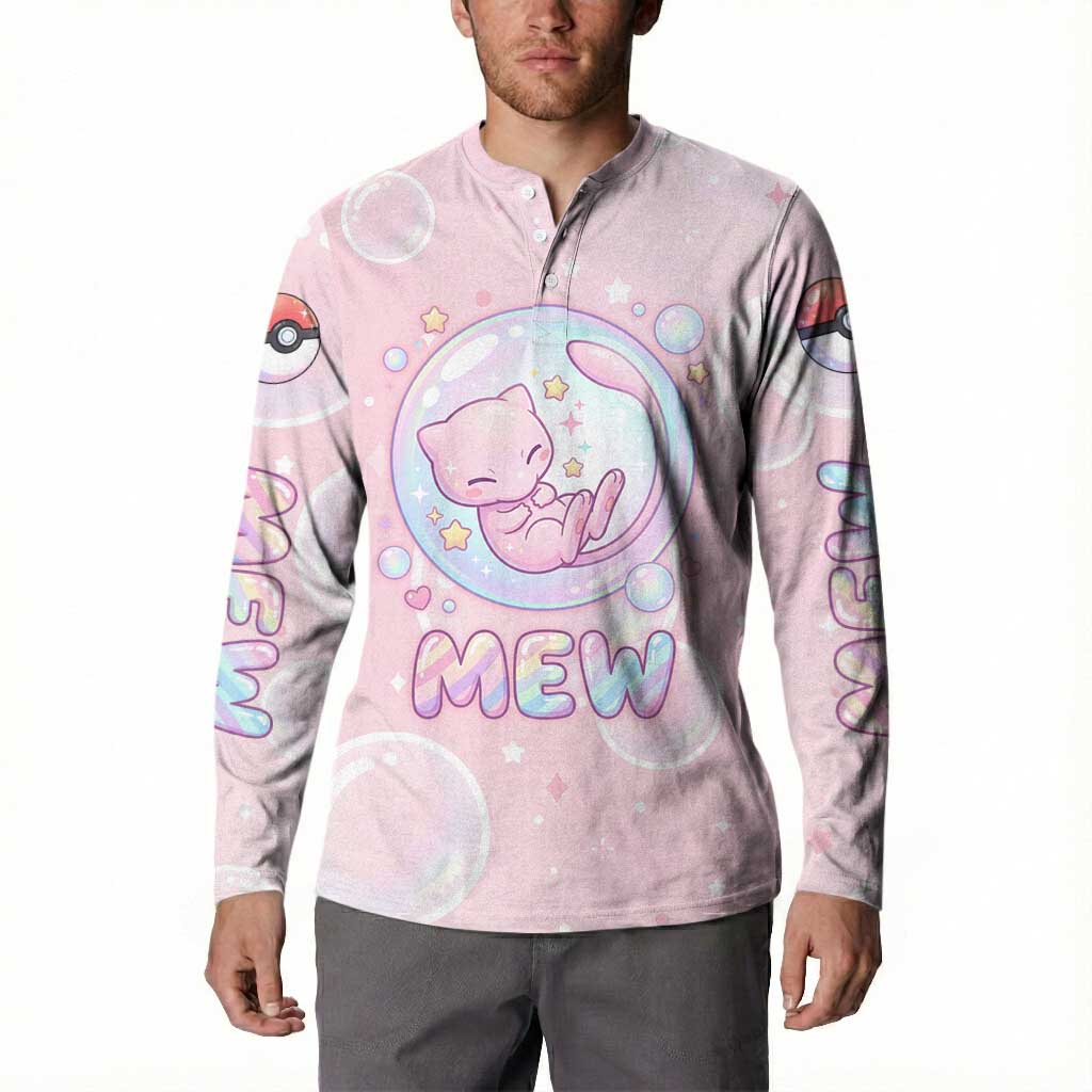 Mew Button Sweatshirt Pastel Kawaii Bubble Art