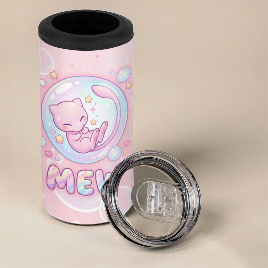 Mew 4 in 1 Can Cooler Tumbler Pastel Kawaii Bubble Art