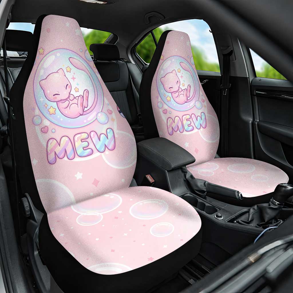 Mew Car Seat Cover Pastel Kawaii Bubble Art