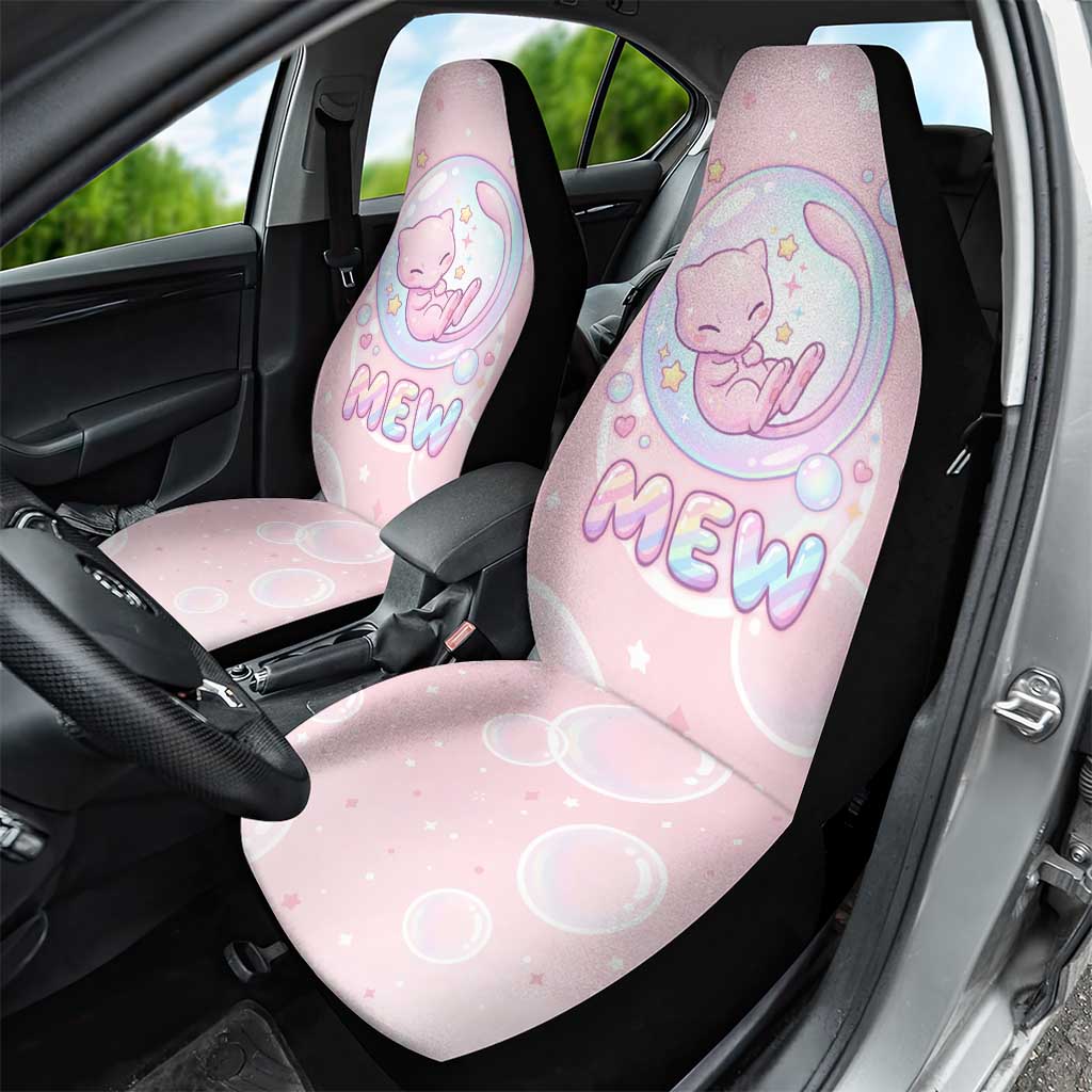 Mew Car Seat Cover Pastel Kawaii Bubble Art