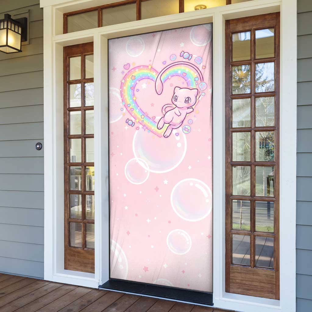 Mew Door Cover Pastel Kawaii Bubble Art
