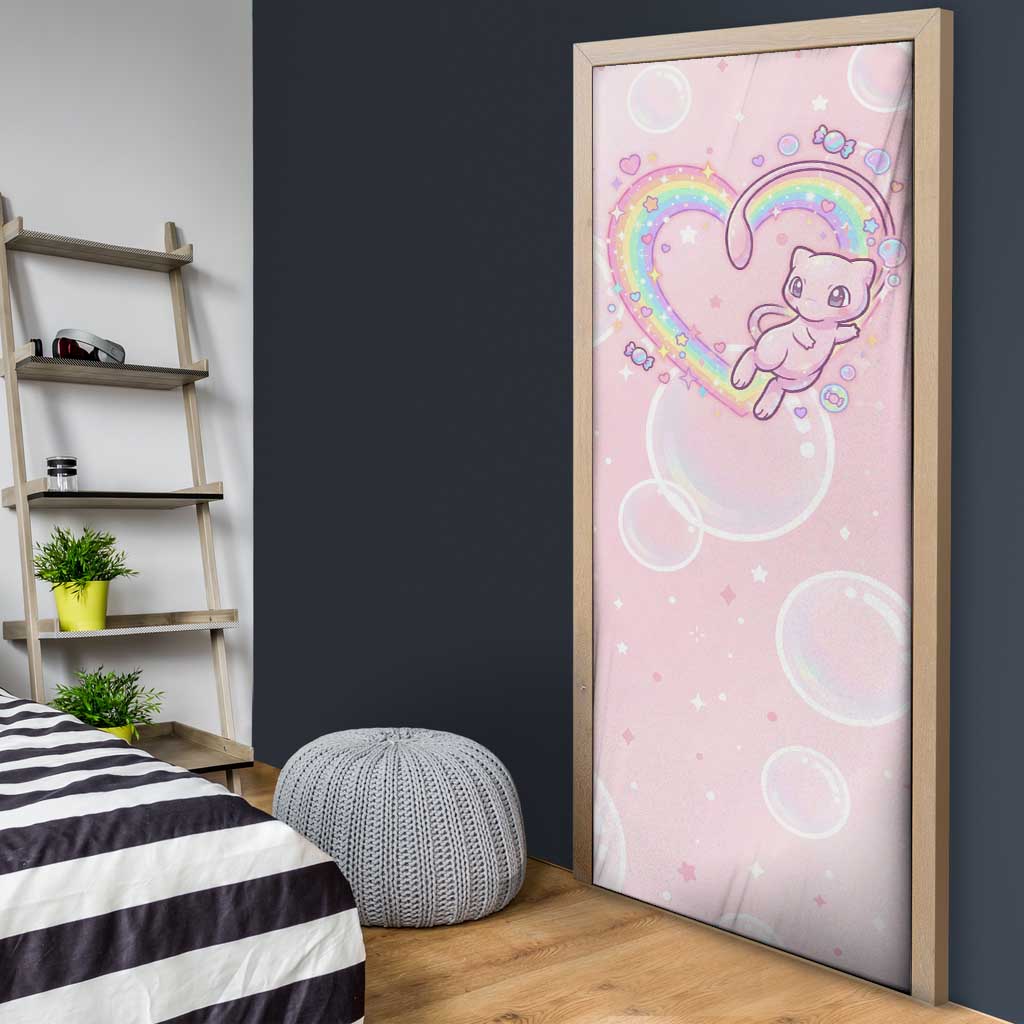 Mew Door Cover Pastel Kawaii Bubble Art