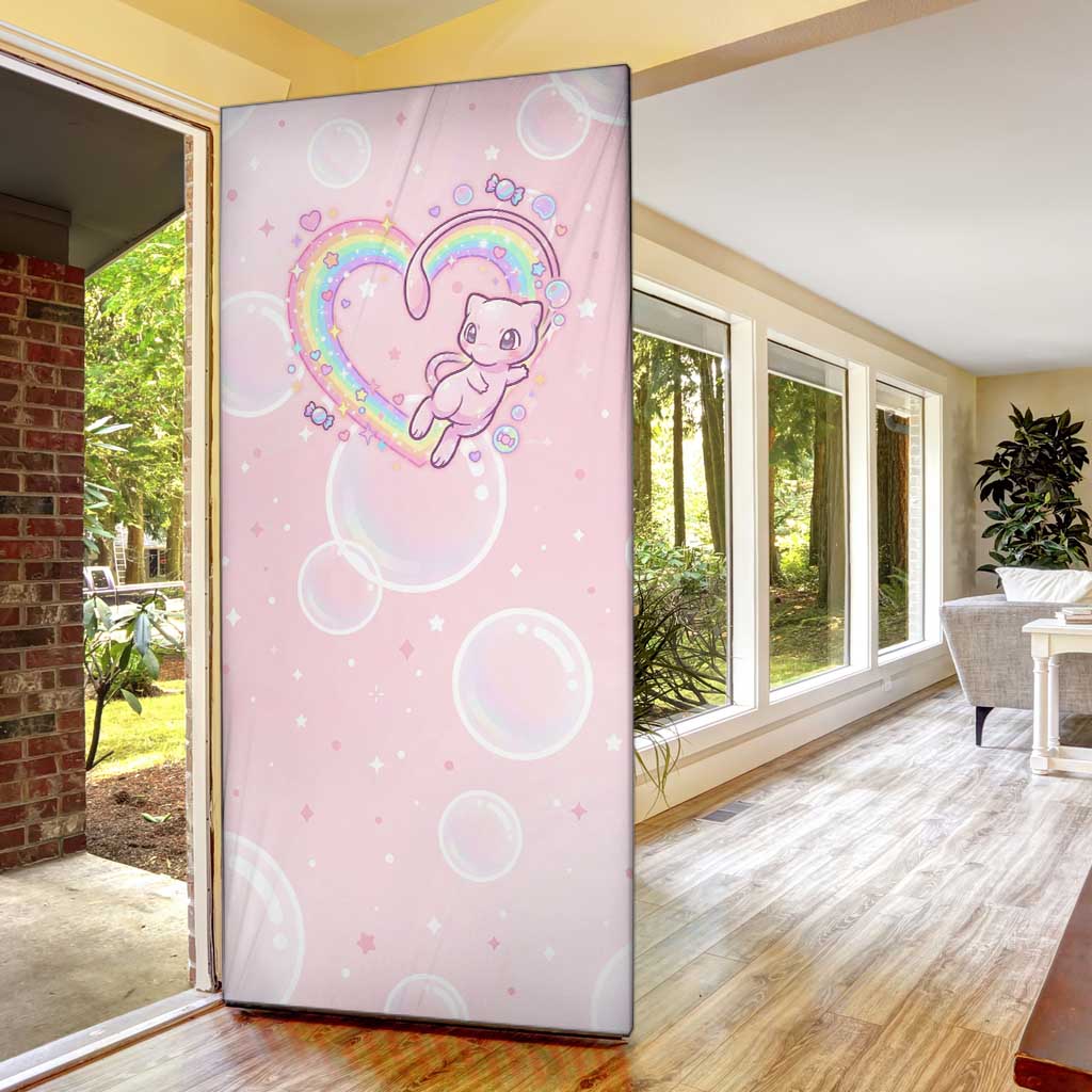 Mew Door Cover Pastel Kawaii Bubble Art