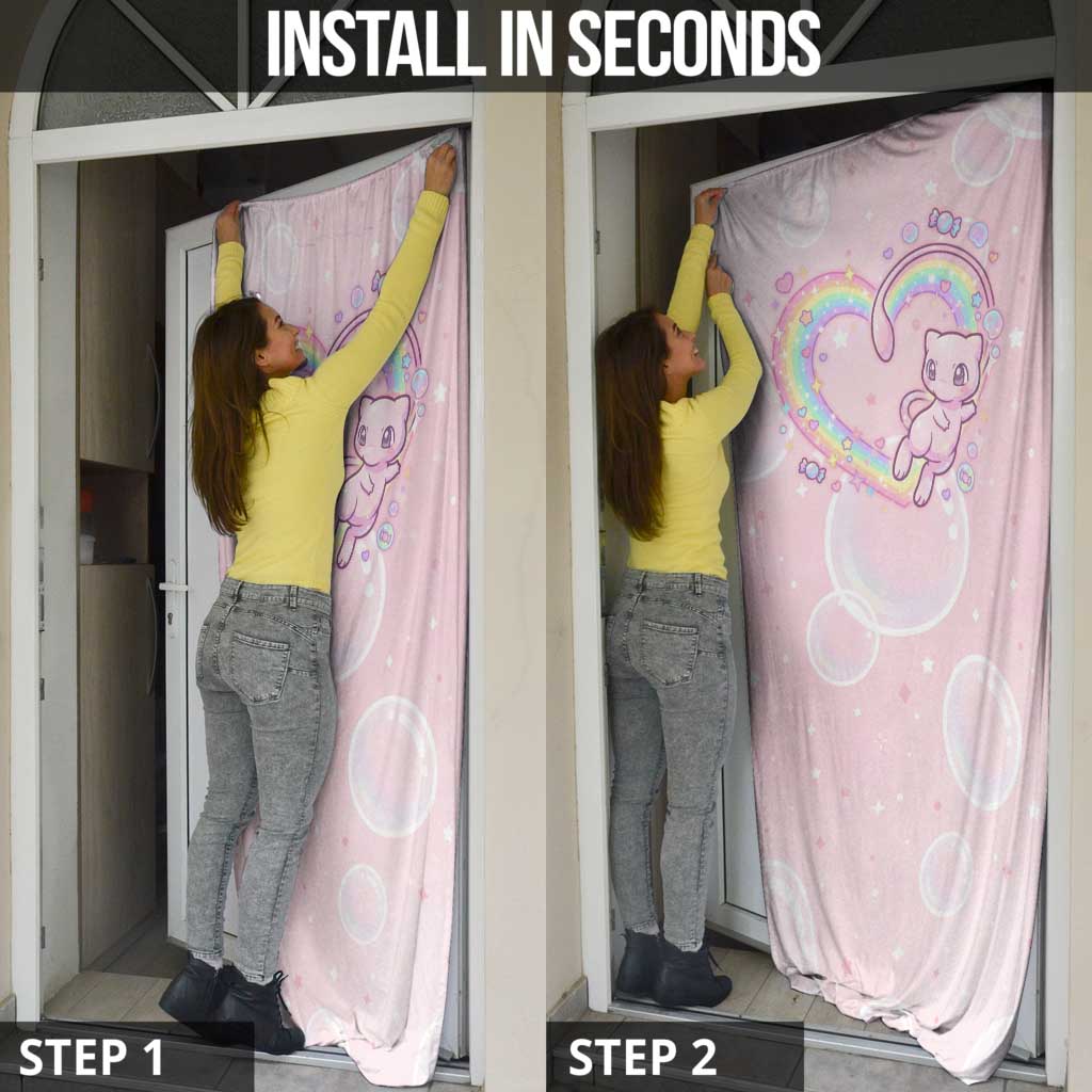 Mew Door Cover Pastel Kawaii Bubble Art