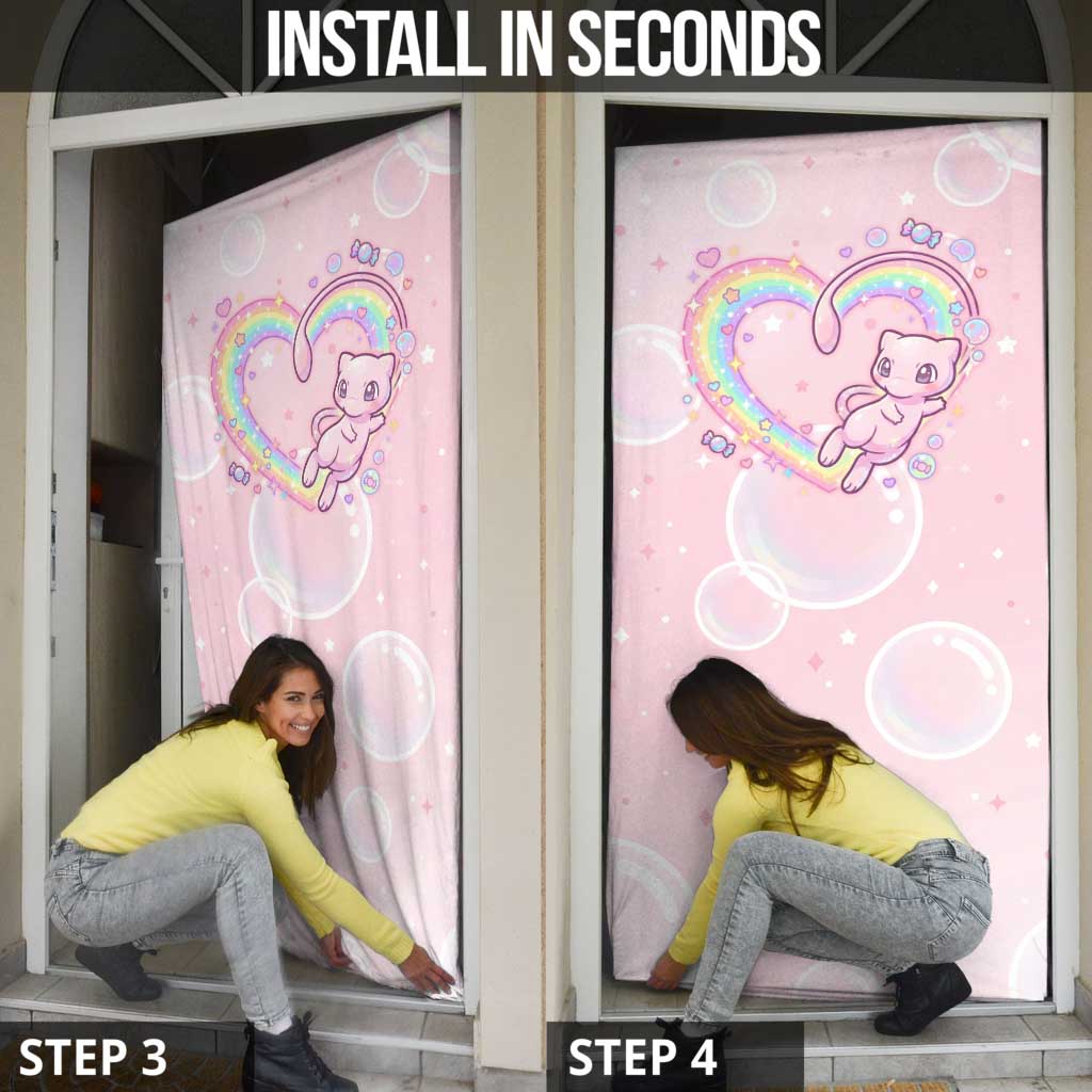 Mew Door Cover Pastel Kawaii Bubble Art