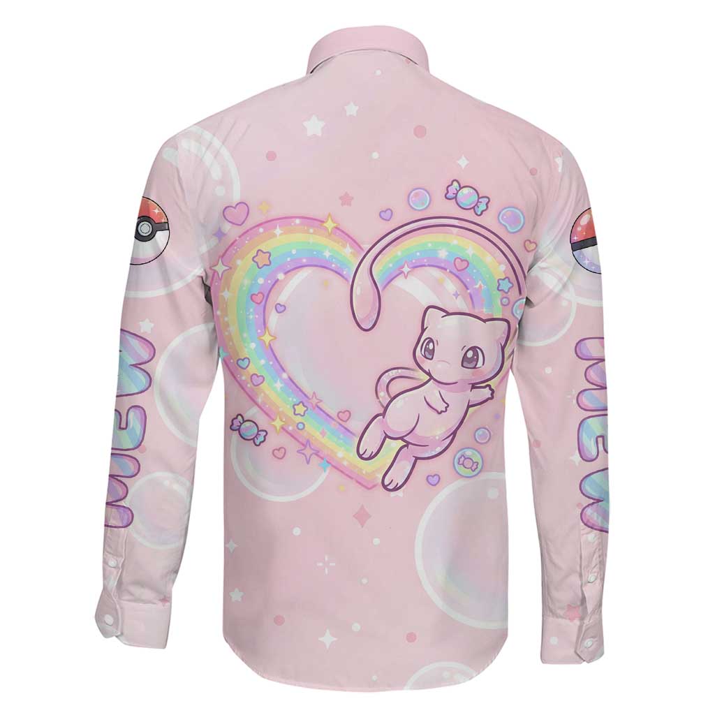 Mew Family Matching Short Sleeve Bodycon Dress and Hawaiian Shirt Pastel Kawaii Bubble Art