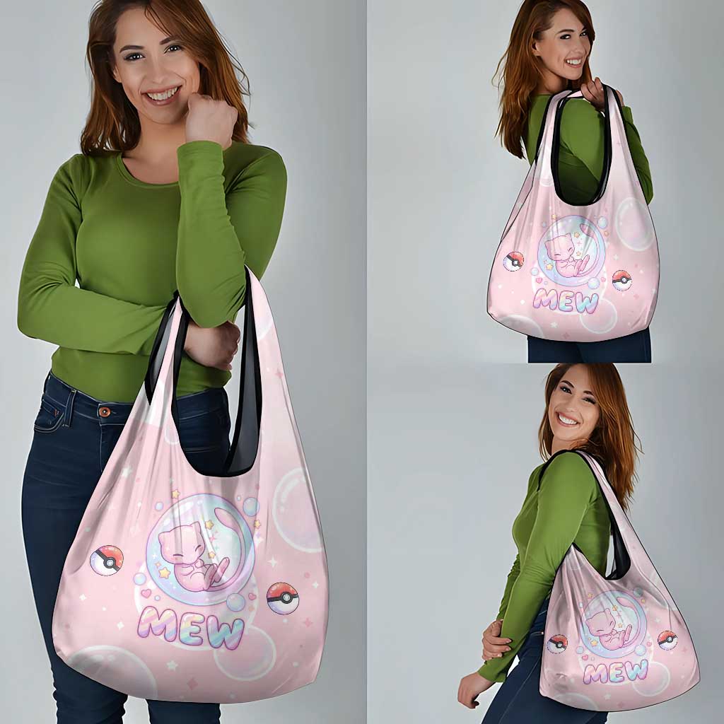 Mew Grocery Bag Pastel Kawaii Bubble Art