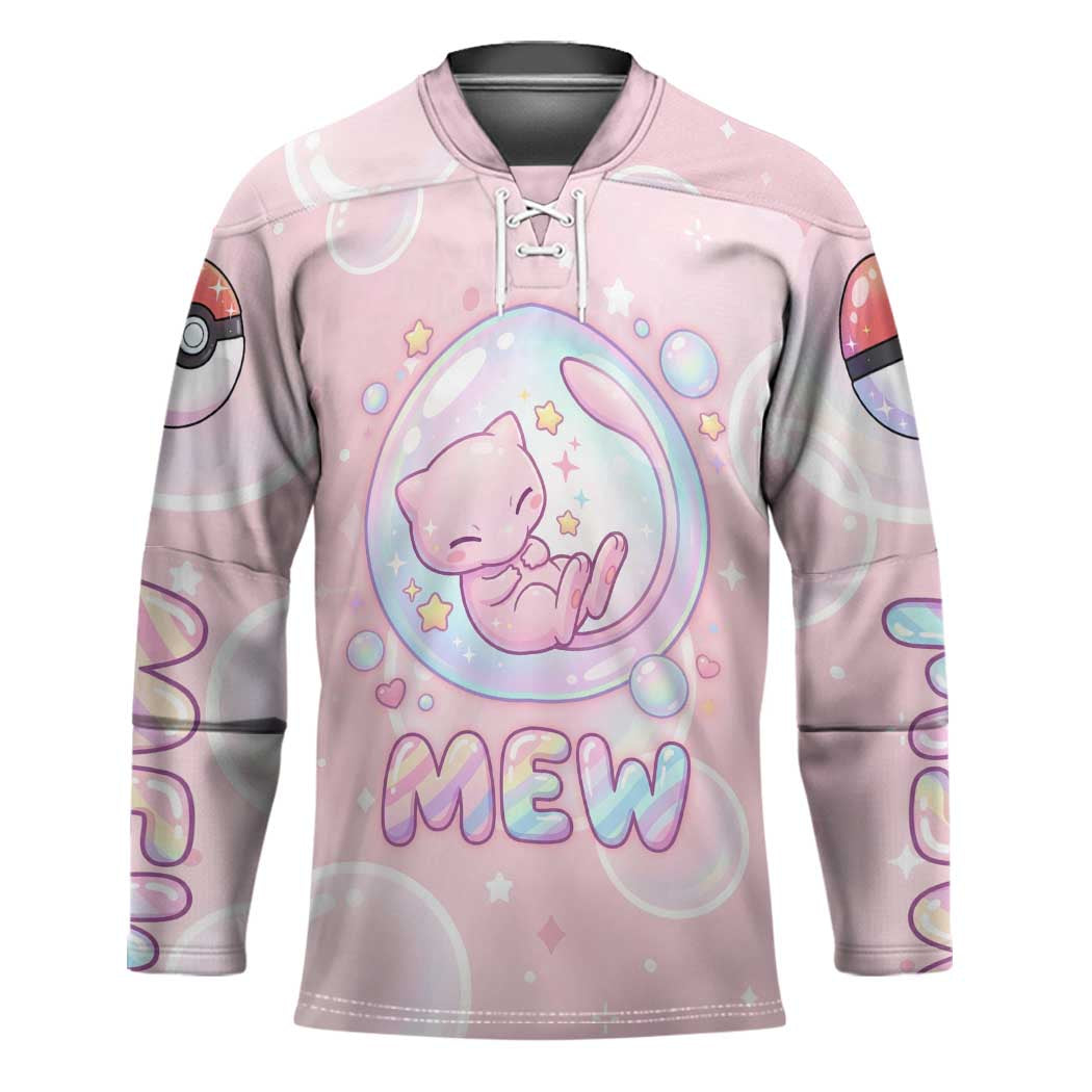 Mew Hockey Jersey Pastel Kawaii Bubble Art