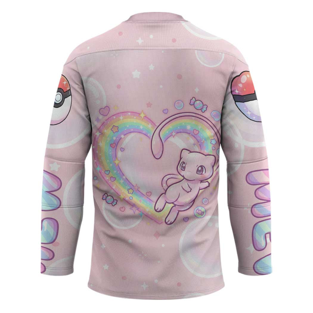 Mew Hockey Jersey Pastel Kawaii Bubble Art