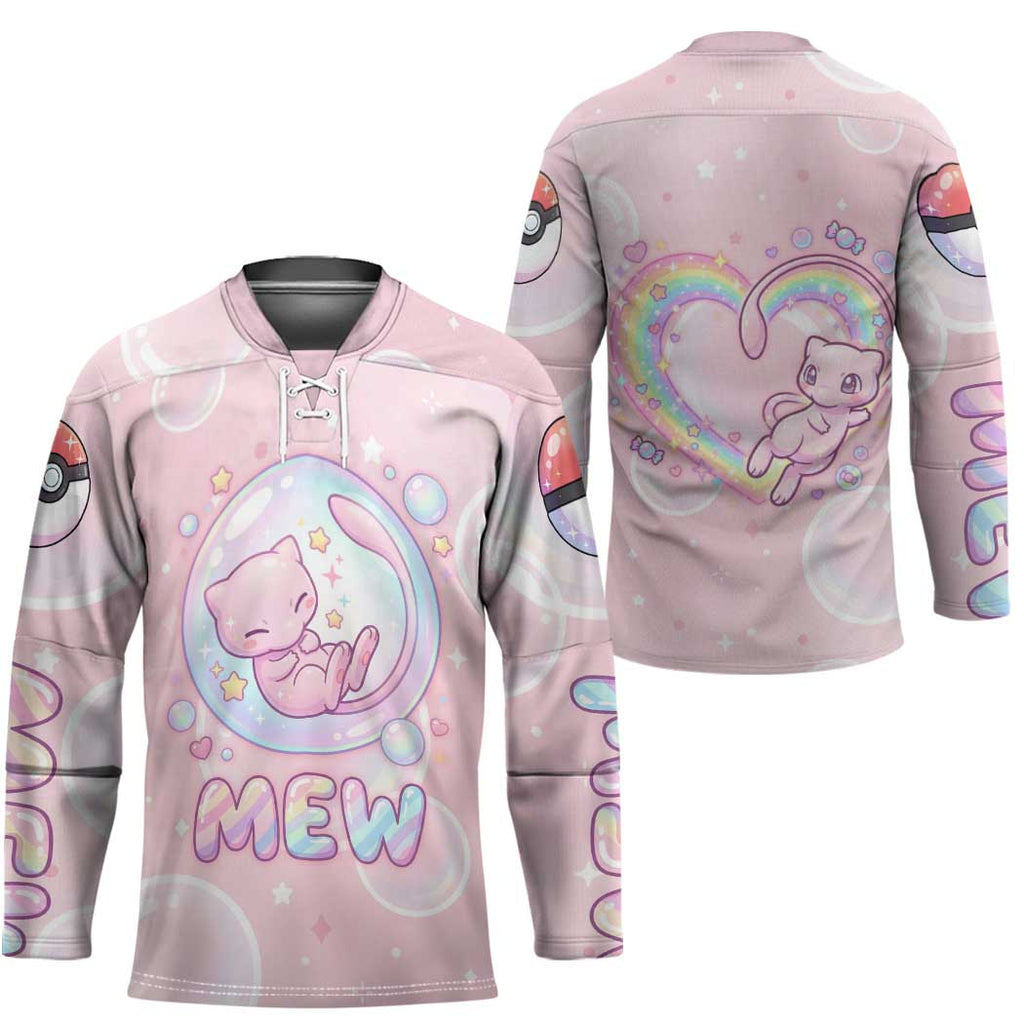 Mew Hockey Jersey Pastel Kawaii Bubble Art