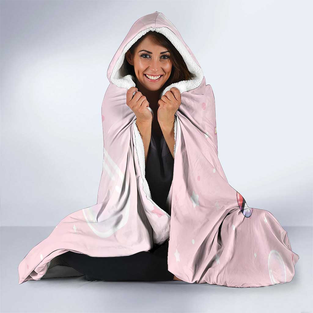 Mew Hooded Blanket Pastel Kawaii Bubble Art