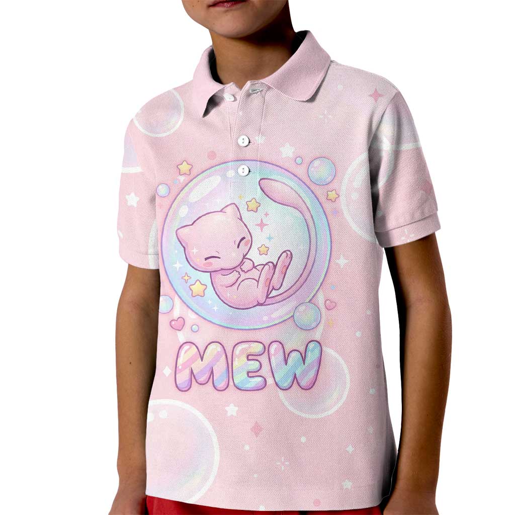 Mew Kid Polo Shirt Pastel Kawaii Bubble Art