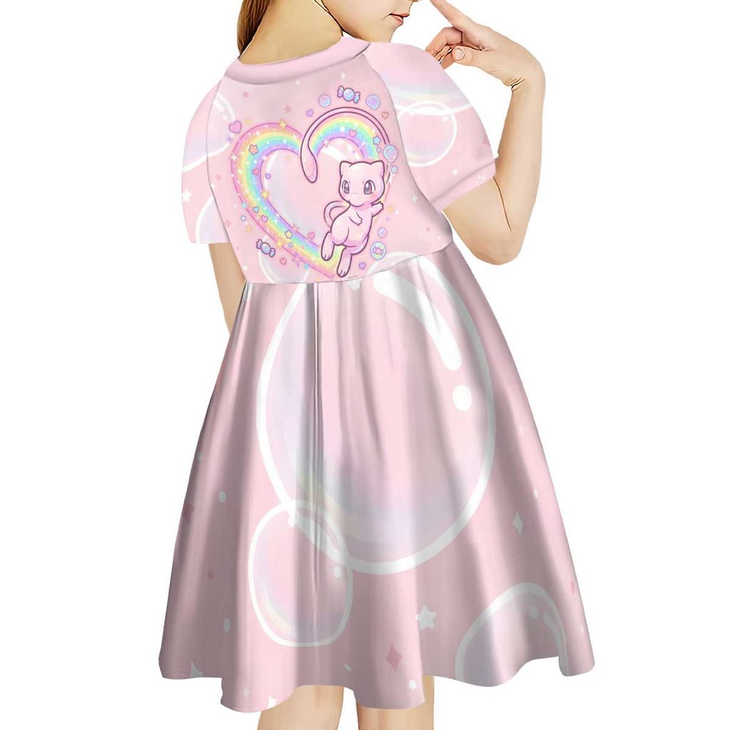 Mew Kid Short Sleeve Dress Pastel Kawaii Bubble Art