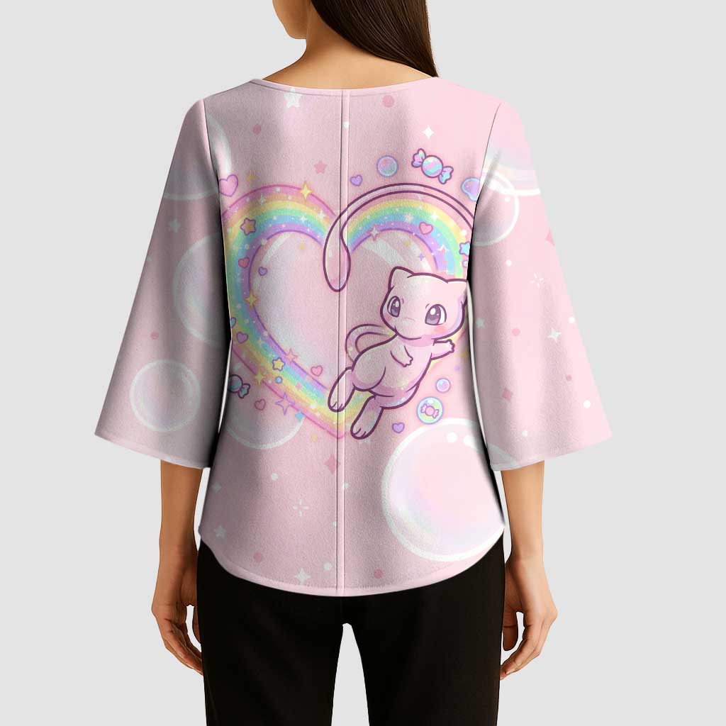 Mew Kimono Sleeve Blouse Pastel Kawaii Bubble Art