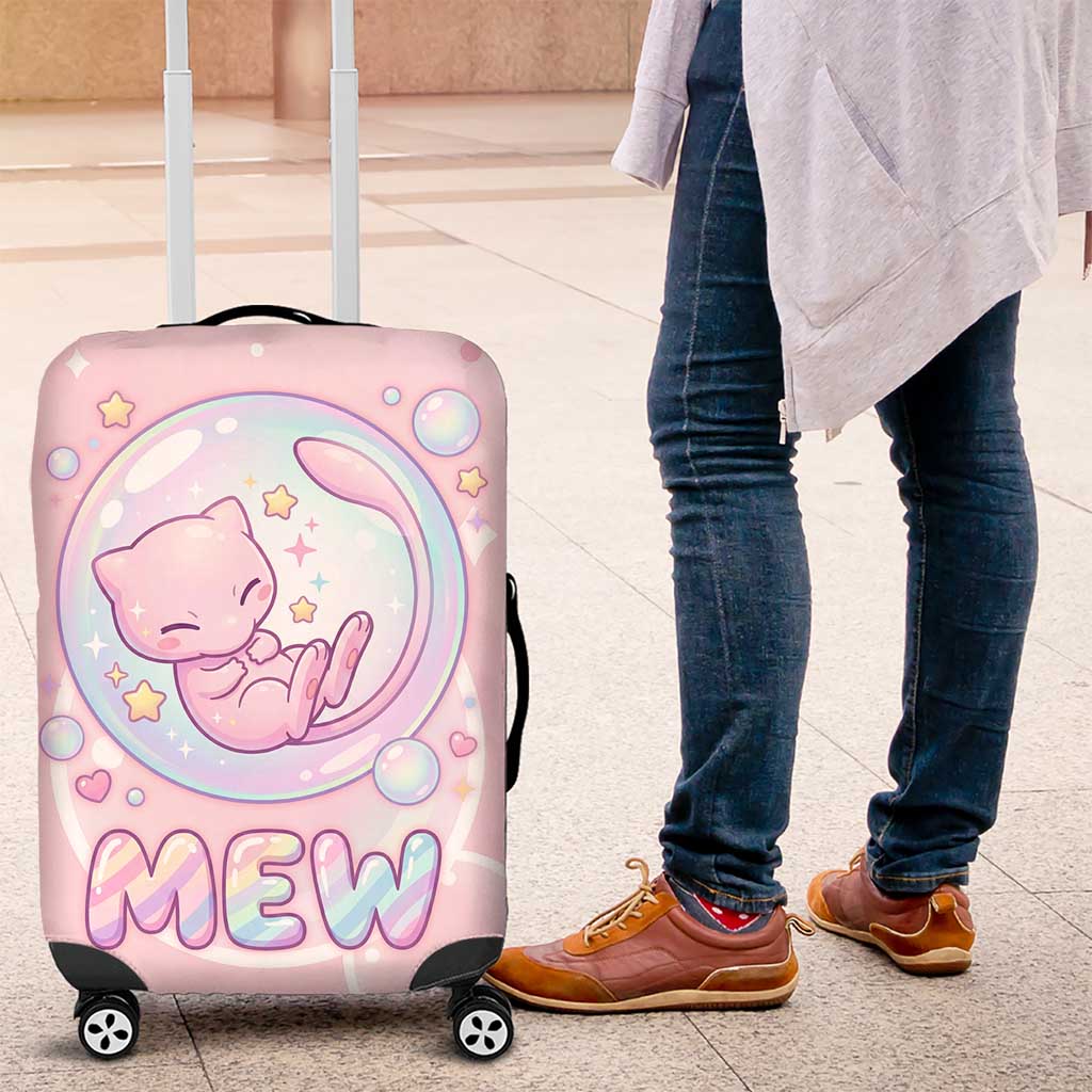 Mew Luggage Cover Pastel Kawaii Bubble Art
