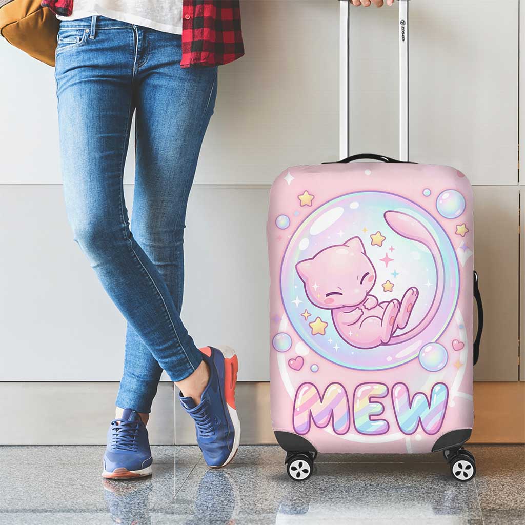 Mew Luggage Cover Pastel Kawaii Bubble Art