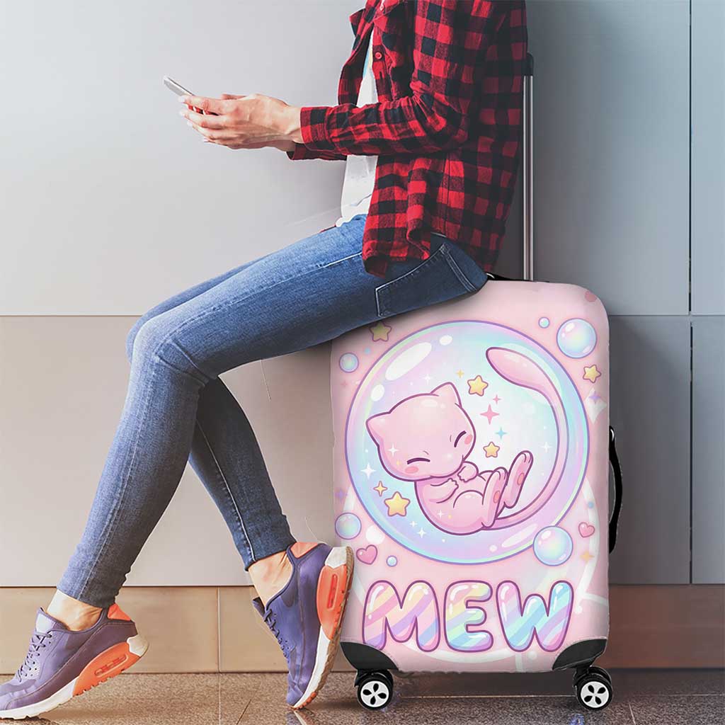 Mew Luggage Cover Pastel Kawaii Bubble Art