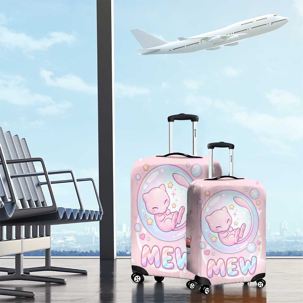 Mew Luggage Cover Pastel Kawaii Bubble Art