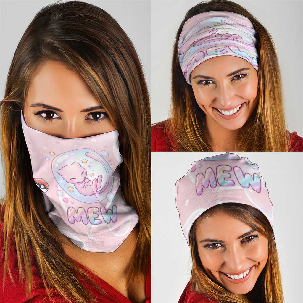 Mew Neck Gaiter Pastel Kawaii Bubble Art
