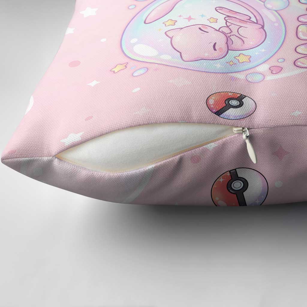 Mew Pillow Cover Pastel Kawaii Bubble Art