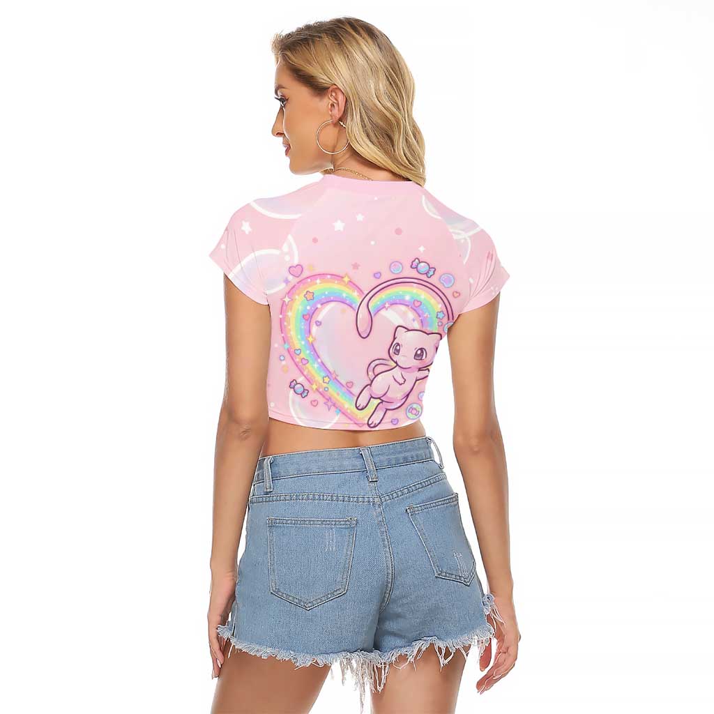 Mew Raglan Cropped T Shirt Pastel Kawaii Bubble Art