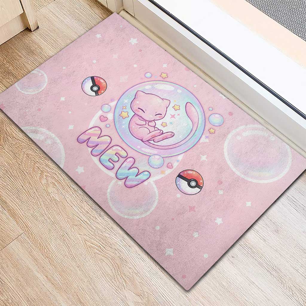 Mew Rubber Doormat Pastel Kawaii Bubble Art