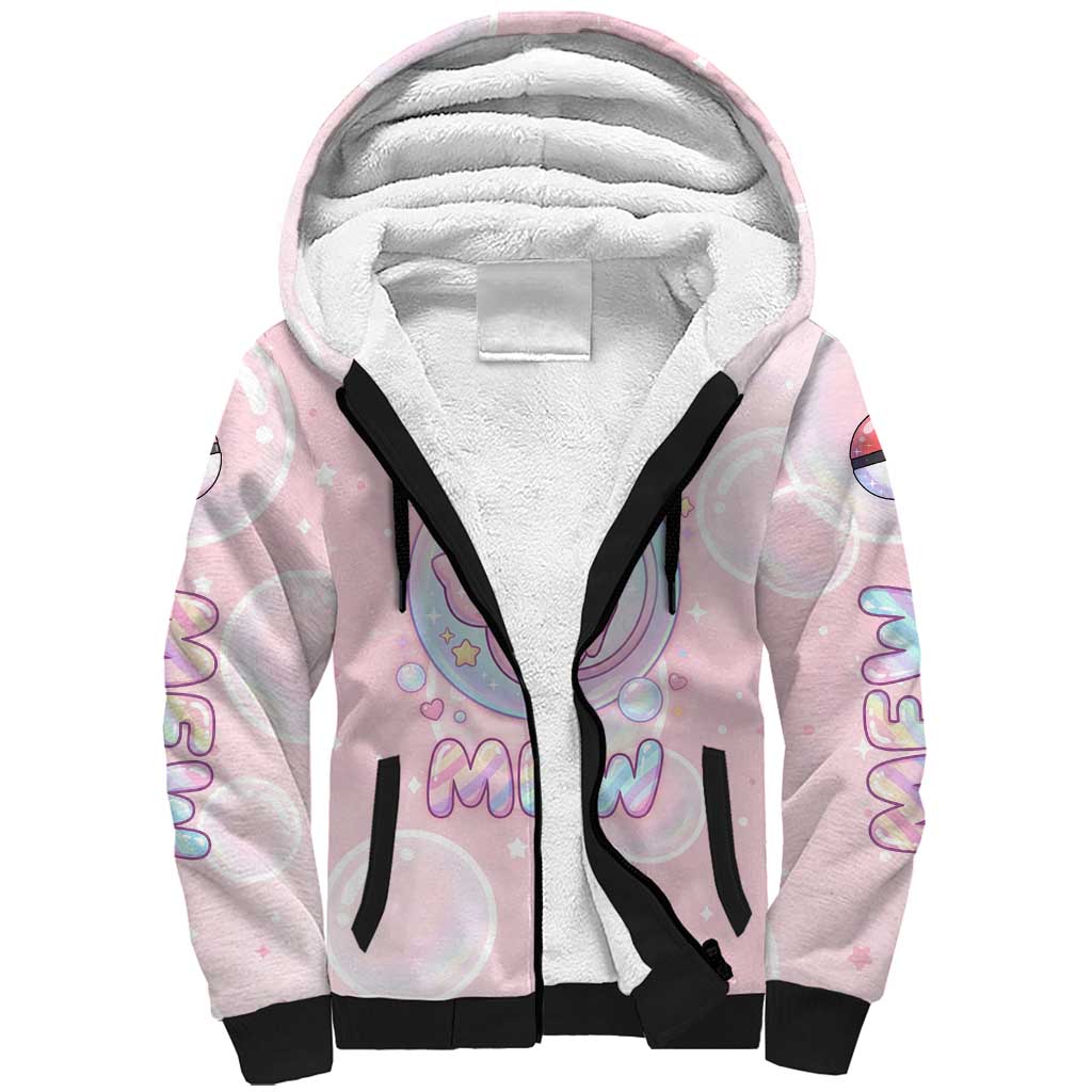 Mew Sherpa Hoodie Pastel Kawaii Bubble Art
