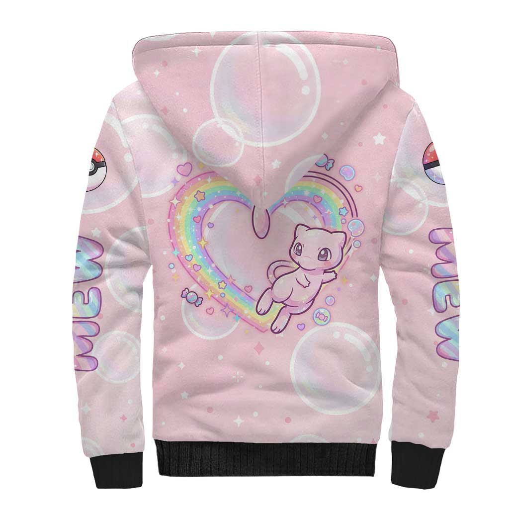 Mew Sherpa Hoodie Pastel Kawaii Bubble Art