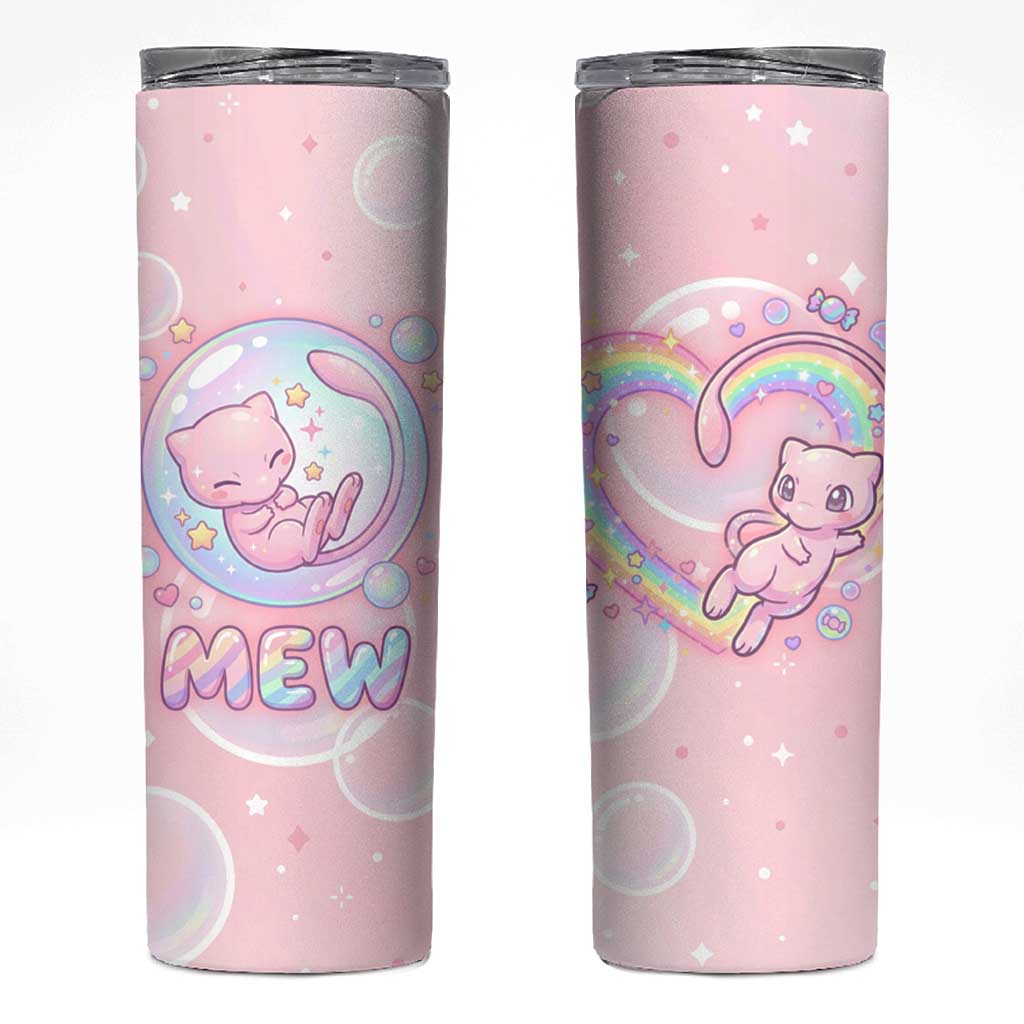 Mew Skinny Tumbler Pastel Kawaii Bubble Art