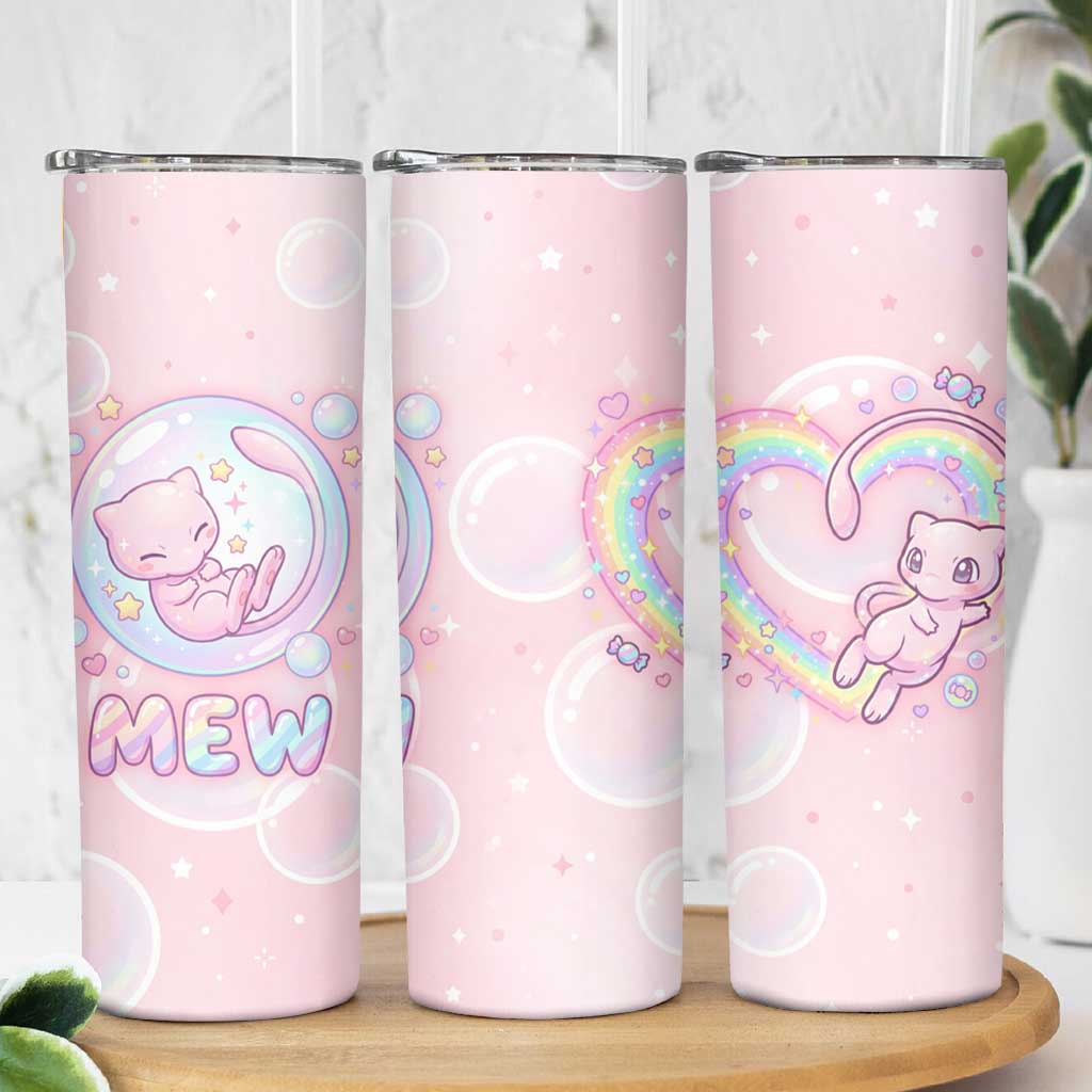 Mew Skinny Tumbler Pastel Kawaii Bubble Art