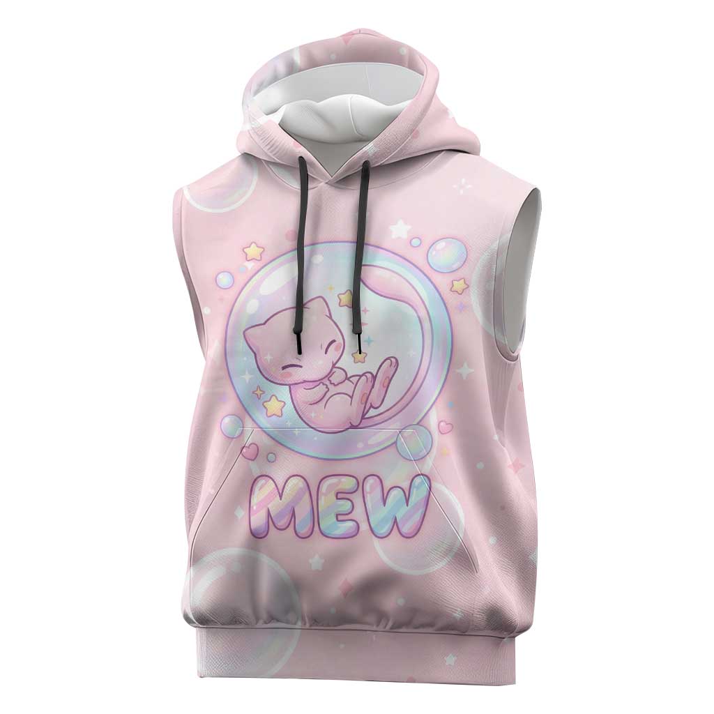 Mew Sleeveless Hoodie Pastel Kawaii Bubble Art