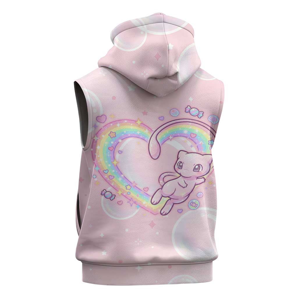 Mew Sleeveless Hoodie Pastel Kawaii Bubble Art