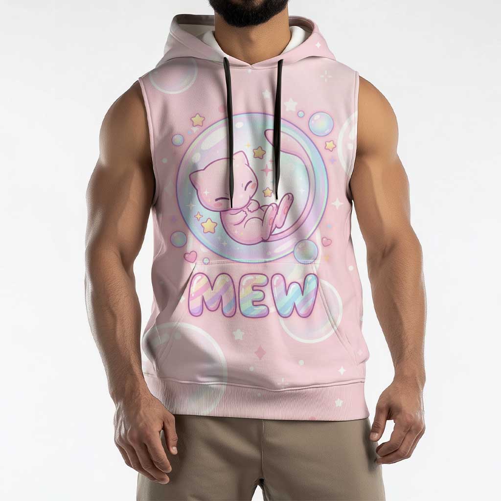 Mew Sleeveless Hoodie Pastel Kawaii Bubble Art