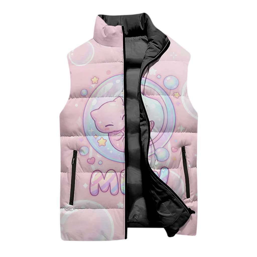 Mew Sleeveless Puffer Jacket Pastel Kawaii Bubble Art